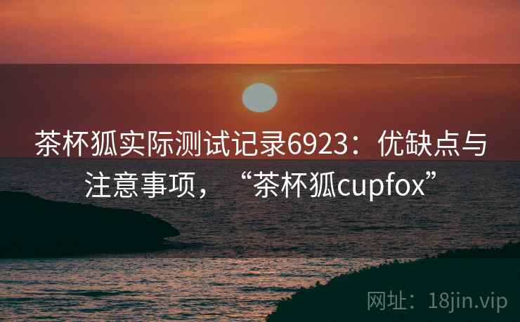 茶杯狐实际测试记录6923：优缺点与注意事项，“茶杯狐cupfox”