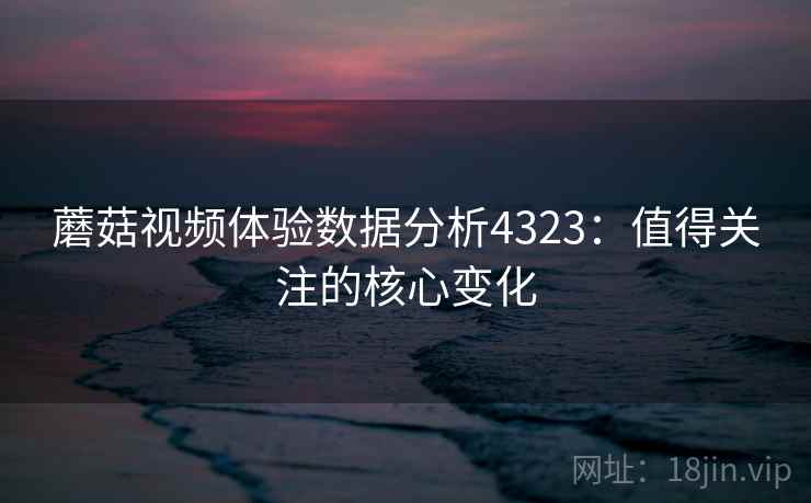 蘑菇视频体验数据分析4323：值得关注的核心变化